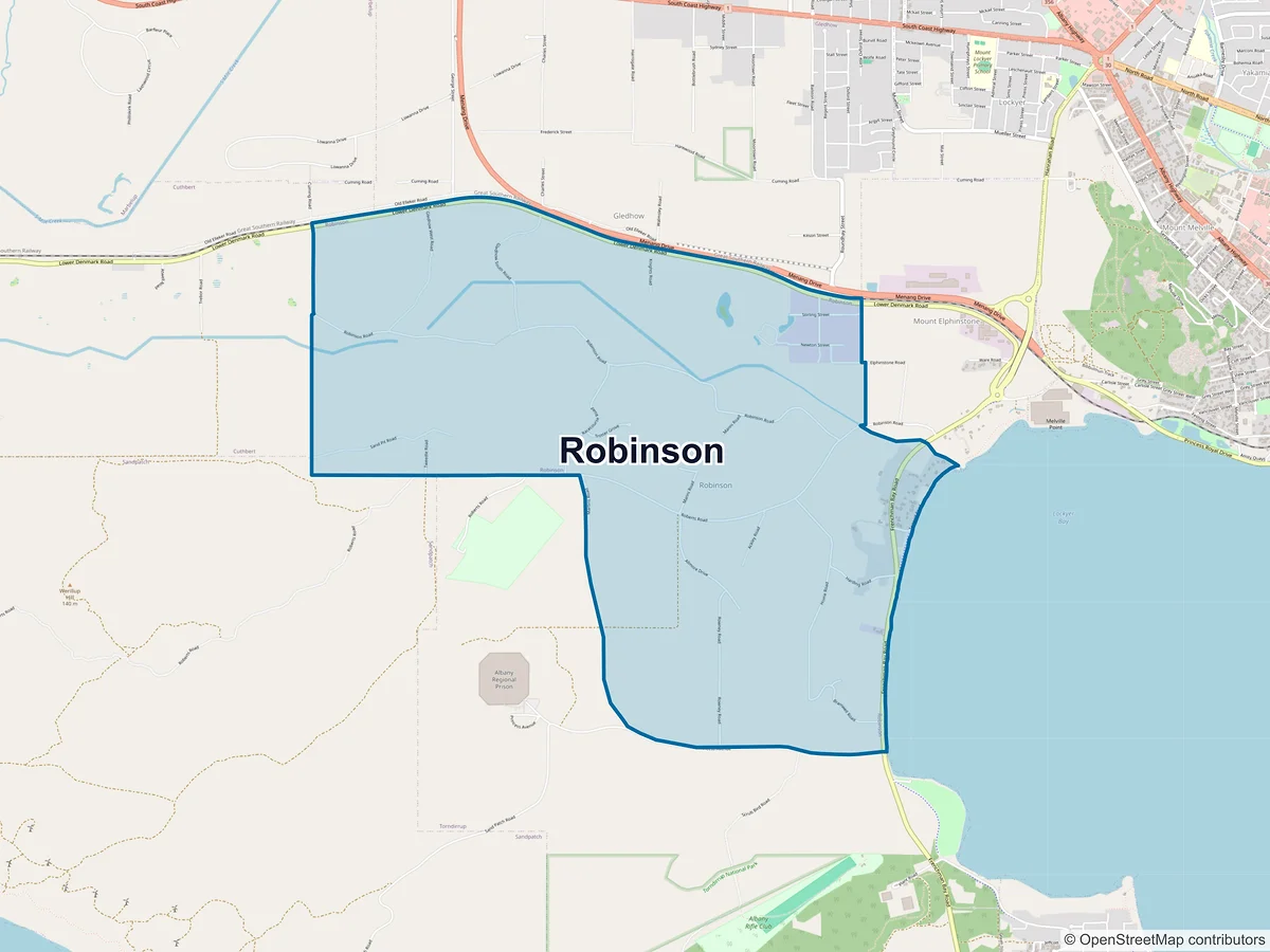 Map of Robinson, WA, Australia