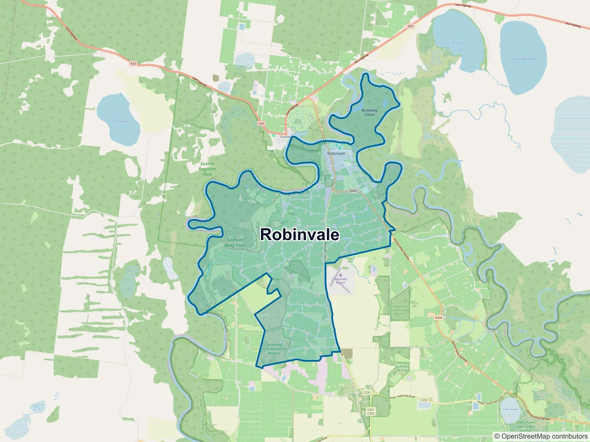 Map of Robinvale, VIC, Australia