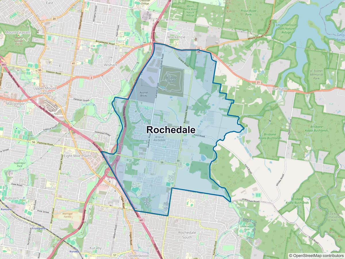 Map of Rochedale, QLD, Australia
