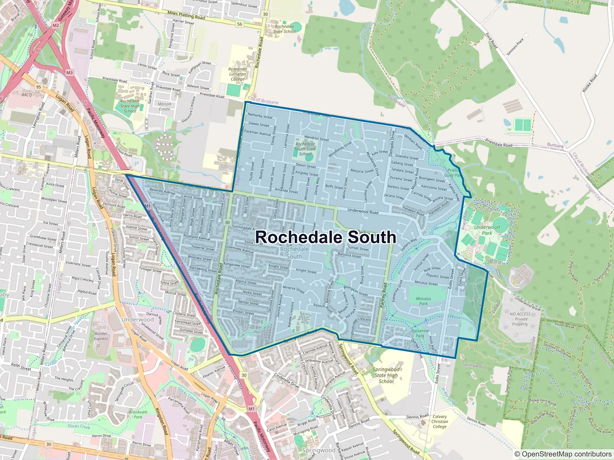 Map of Rochedale South, QLD, Australia
