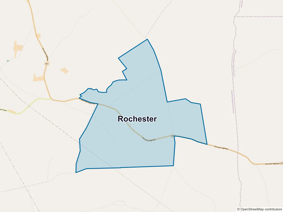 Map of Rochester, SA, Australia