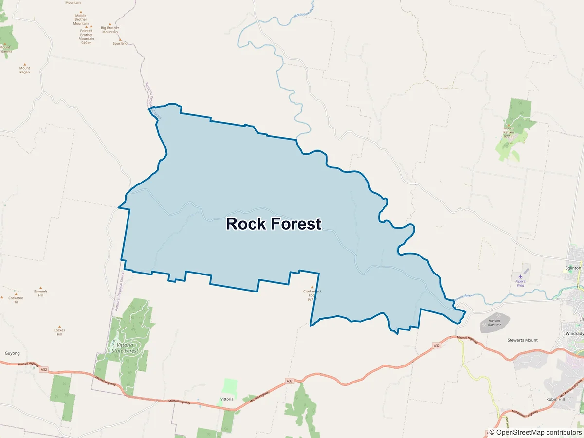 Map of Rock Forest, NSW, Australia