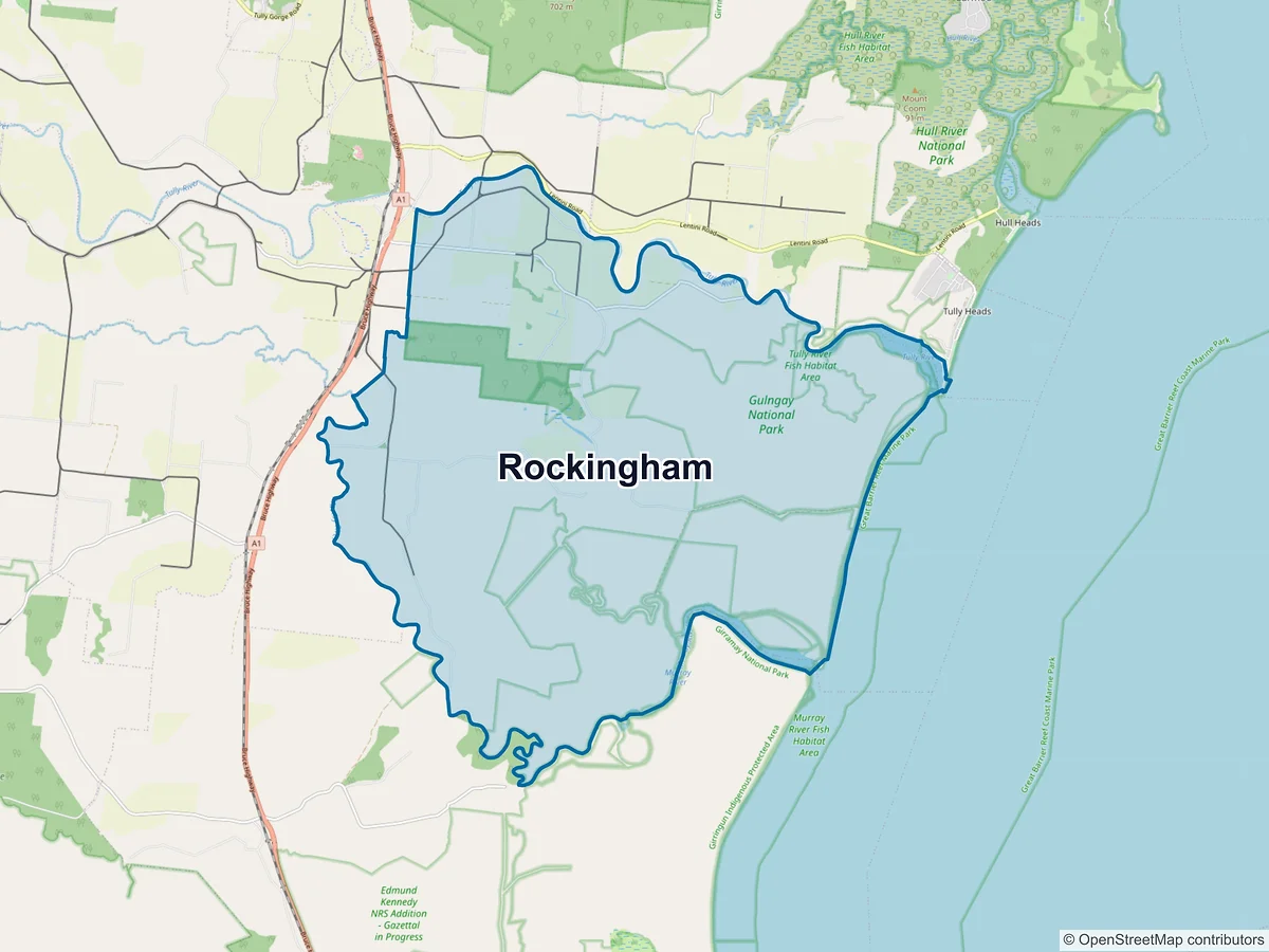 Map of Rockingham, QLD, Australia