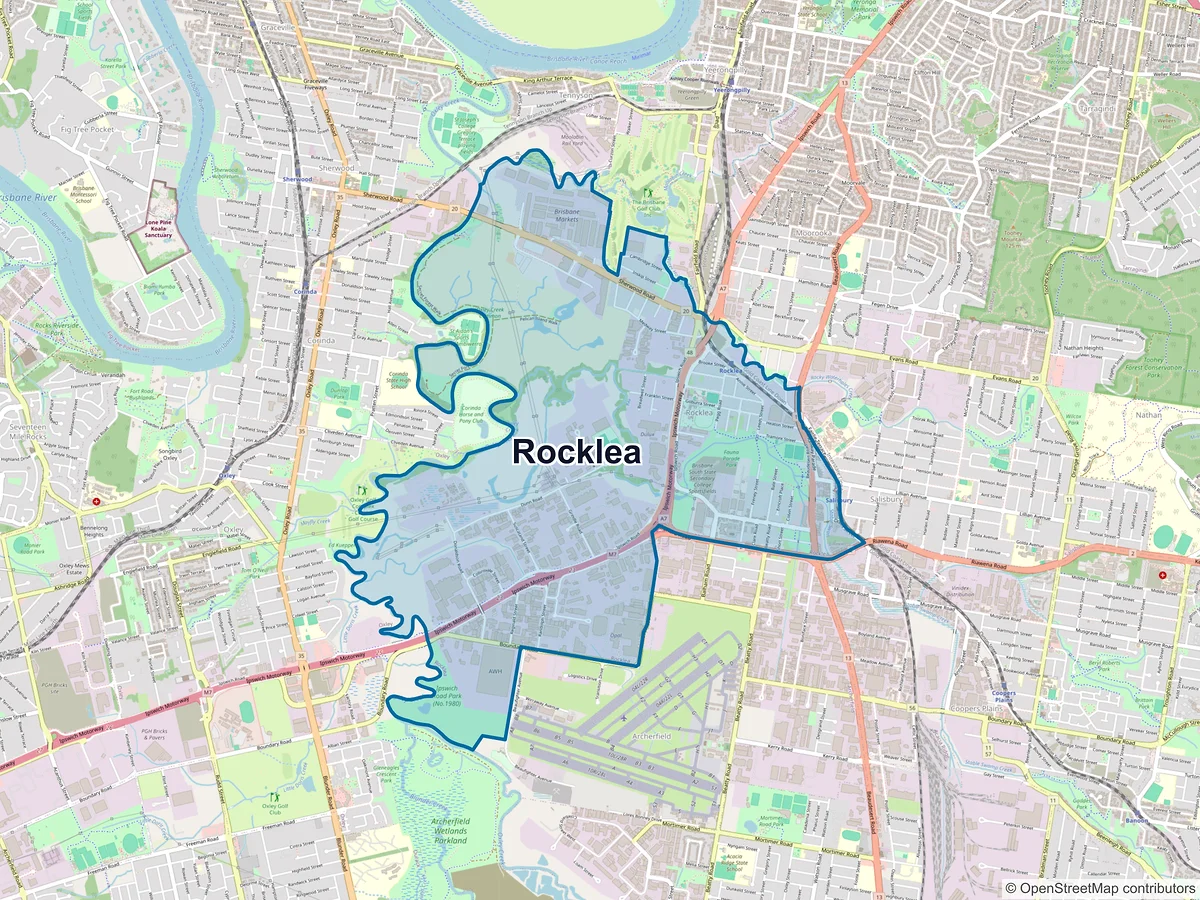 Map of Rocklea, QLD, Australia