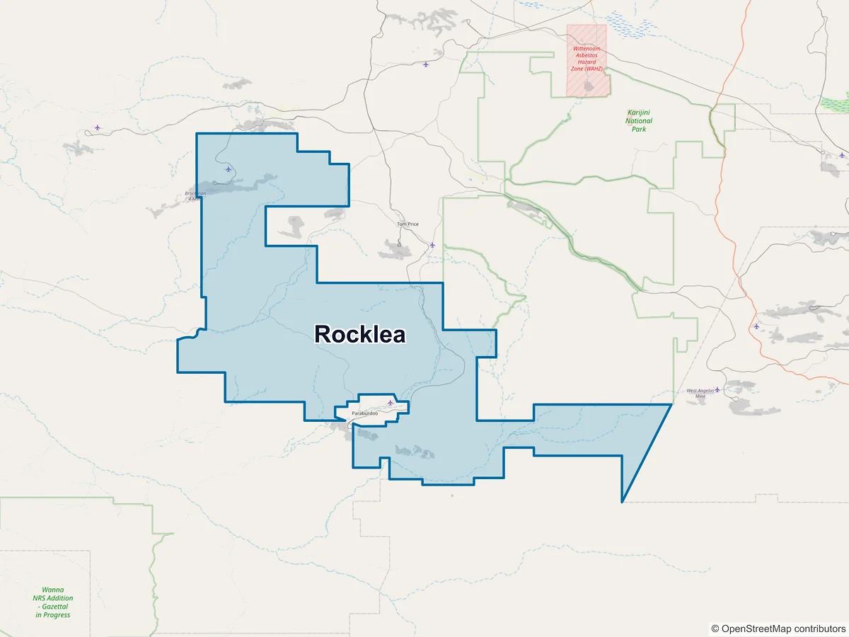 Map of Rocklea, WA, Australia