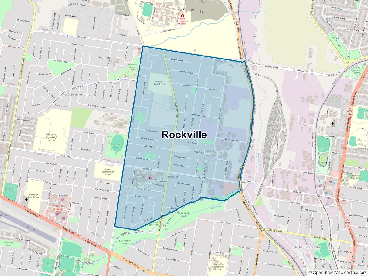 Map of Rockville, QLD, Australia