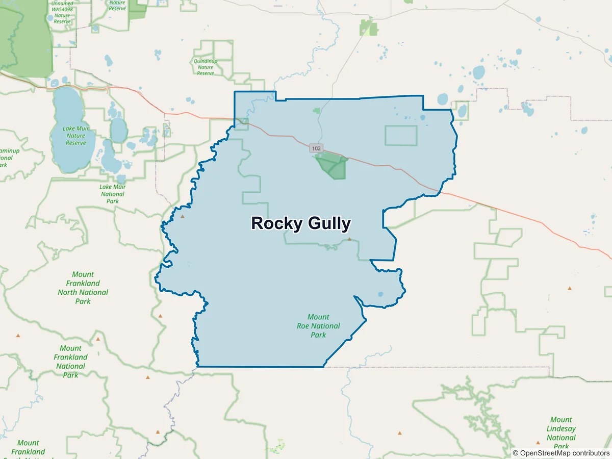 Map of Rocky Gully, WA, Australia