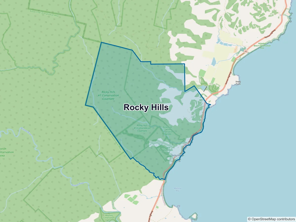 Map of Rocky Hills, TAS, Australia