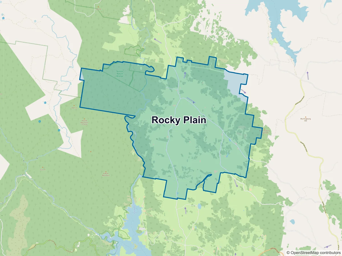 Map of Rocky Plain, NSW, Australia
