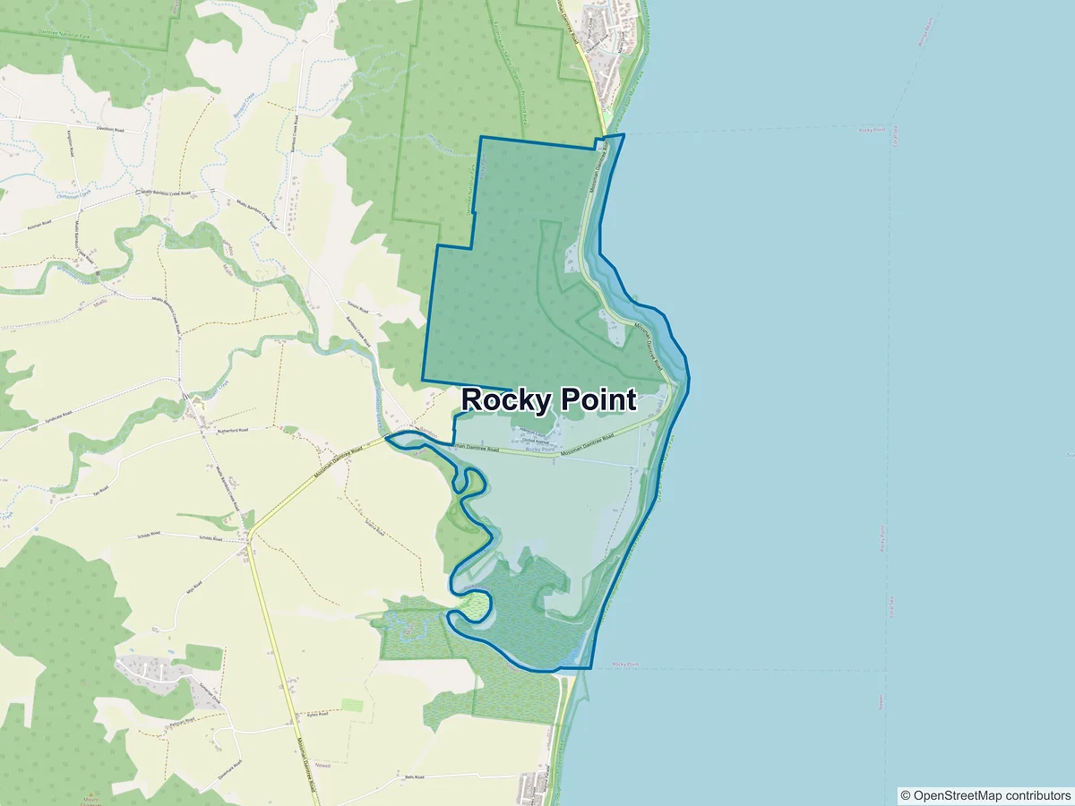 Map of Rocky Point, QLD, Australia