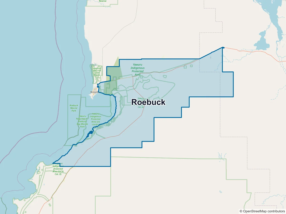 Map of Roebuck, WA, Australia