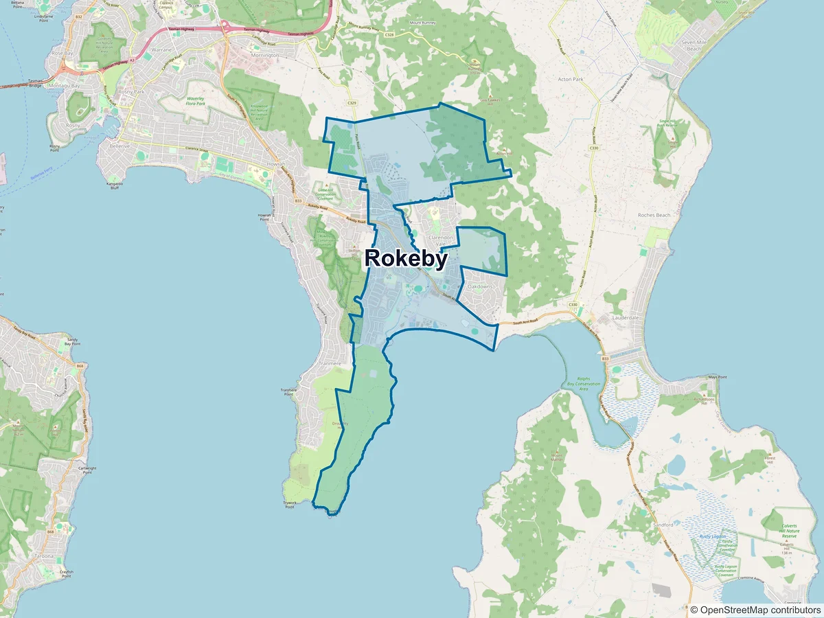 Map of Rokeby, TAS, Australia