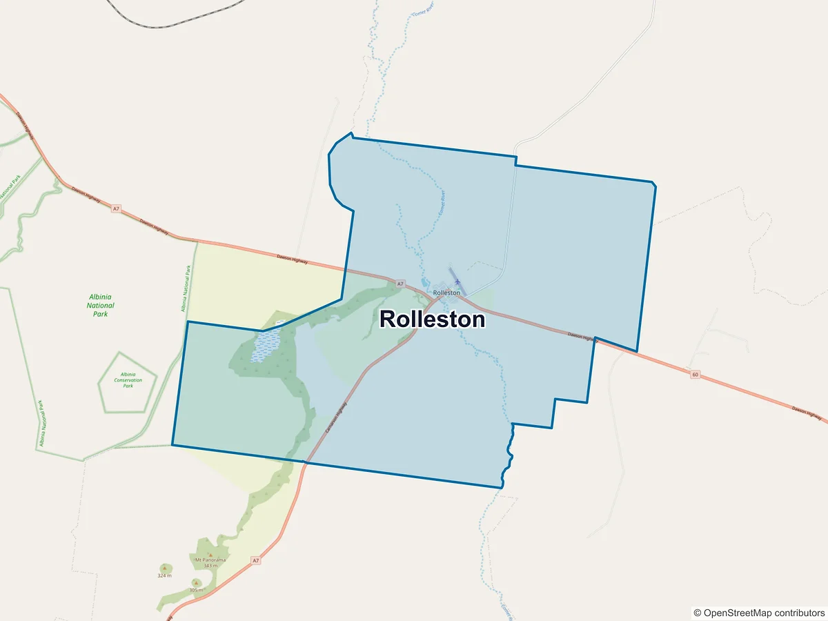 Map of Rolleston, QLD, Australia