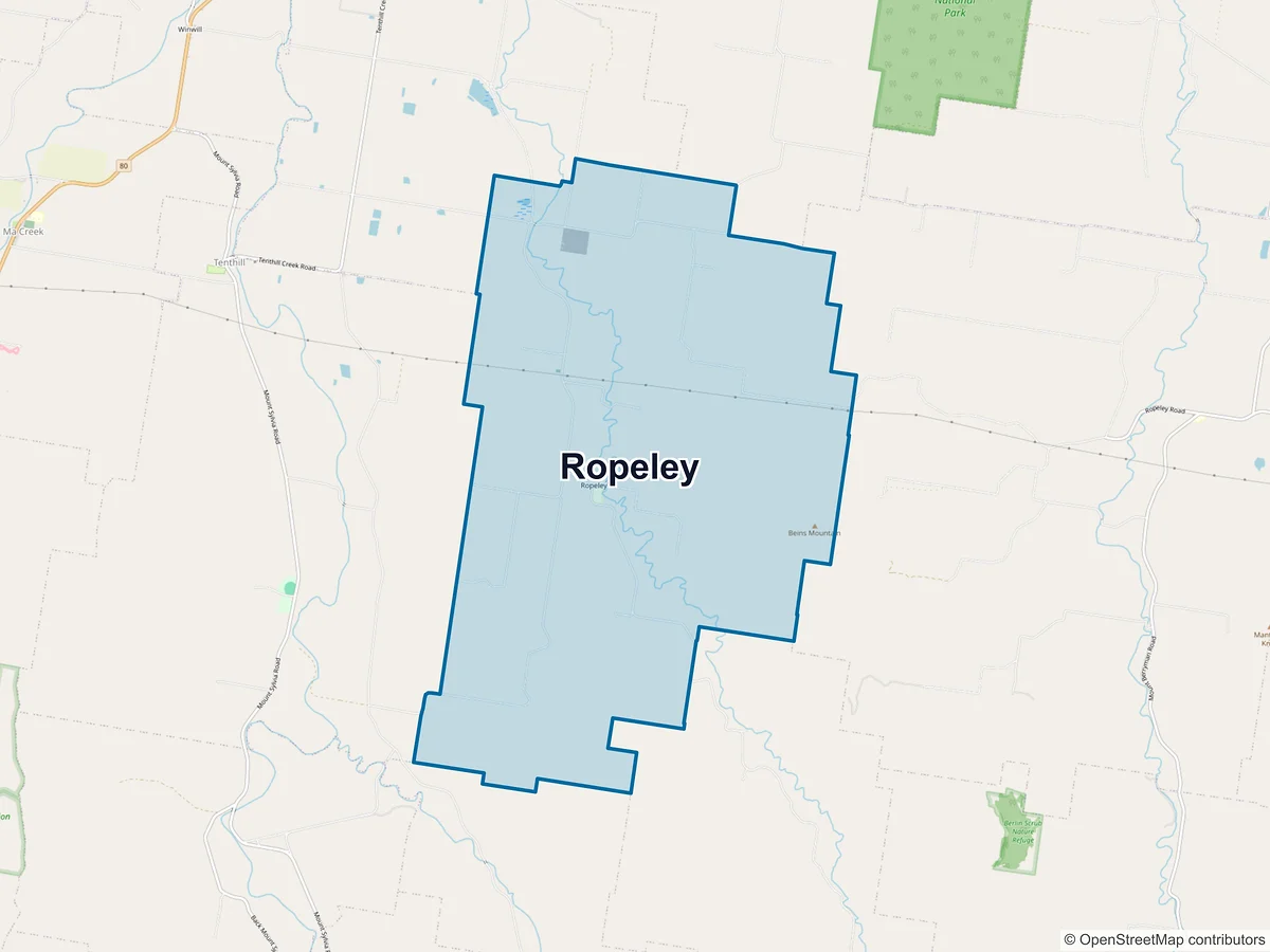 Map of Ropeley, QLD, Australia