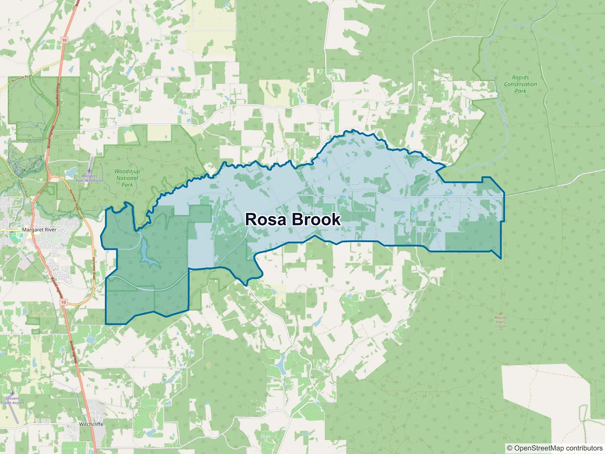 Map of Rosa Brook, WA, Australia