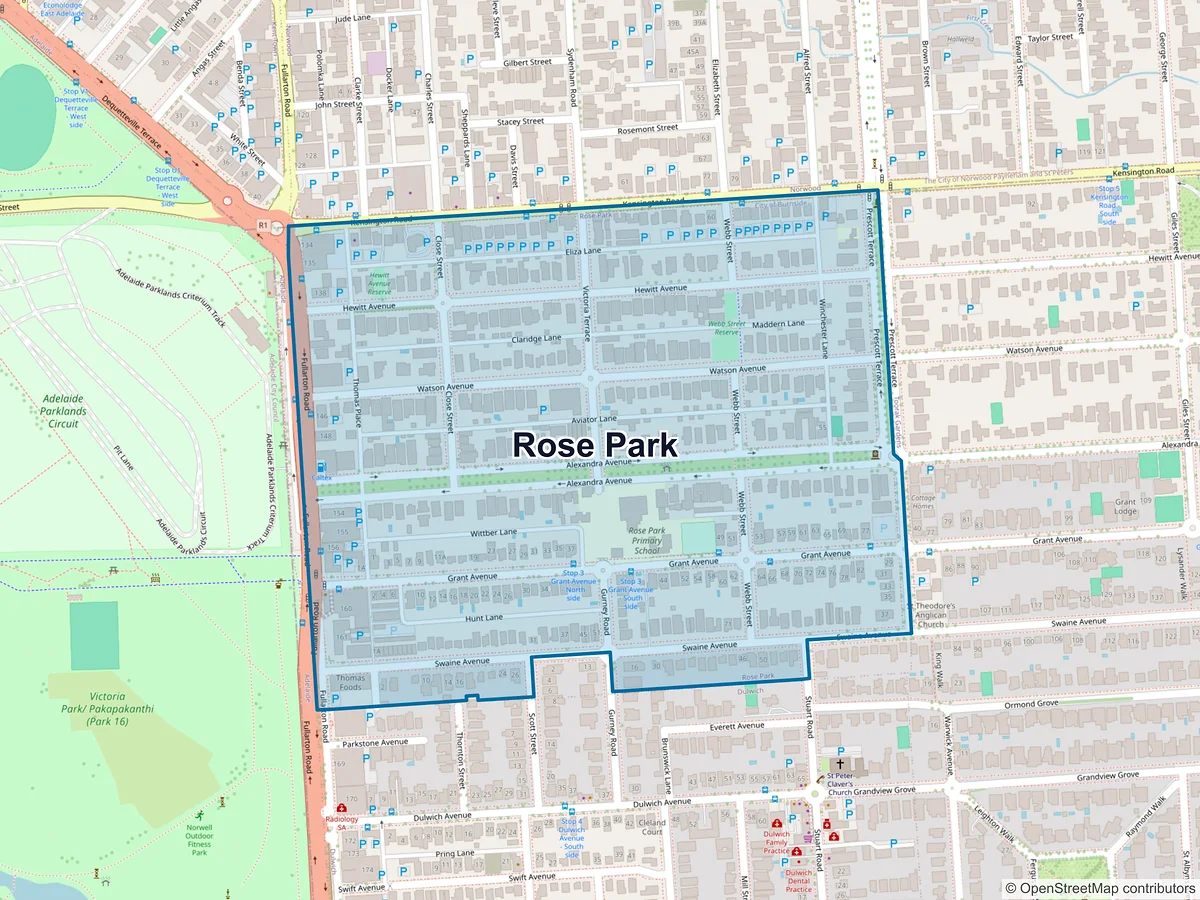 Map of Rose Park, SA, Australia