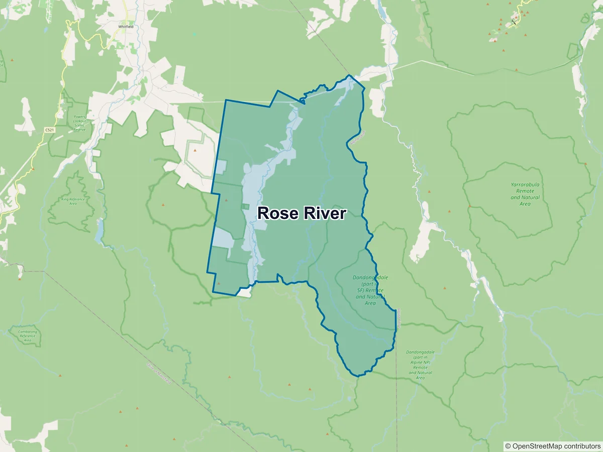 Map of Rose River, VIC, Australia