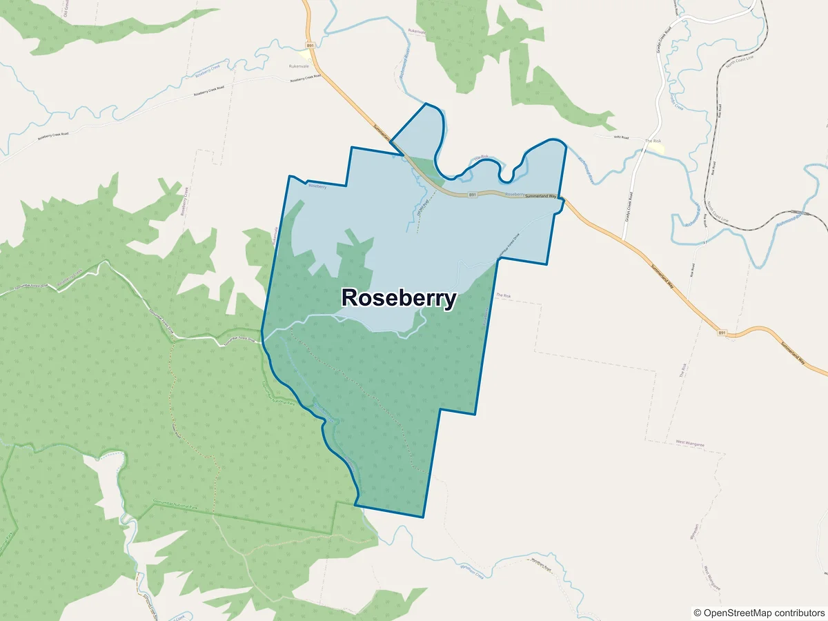 Map of Roseberry, NSW, Australia