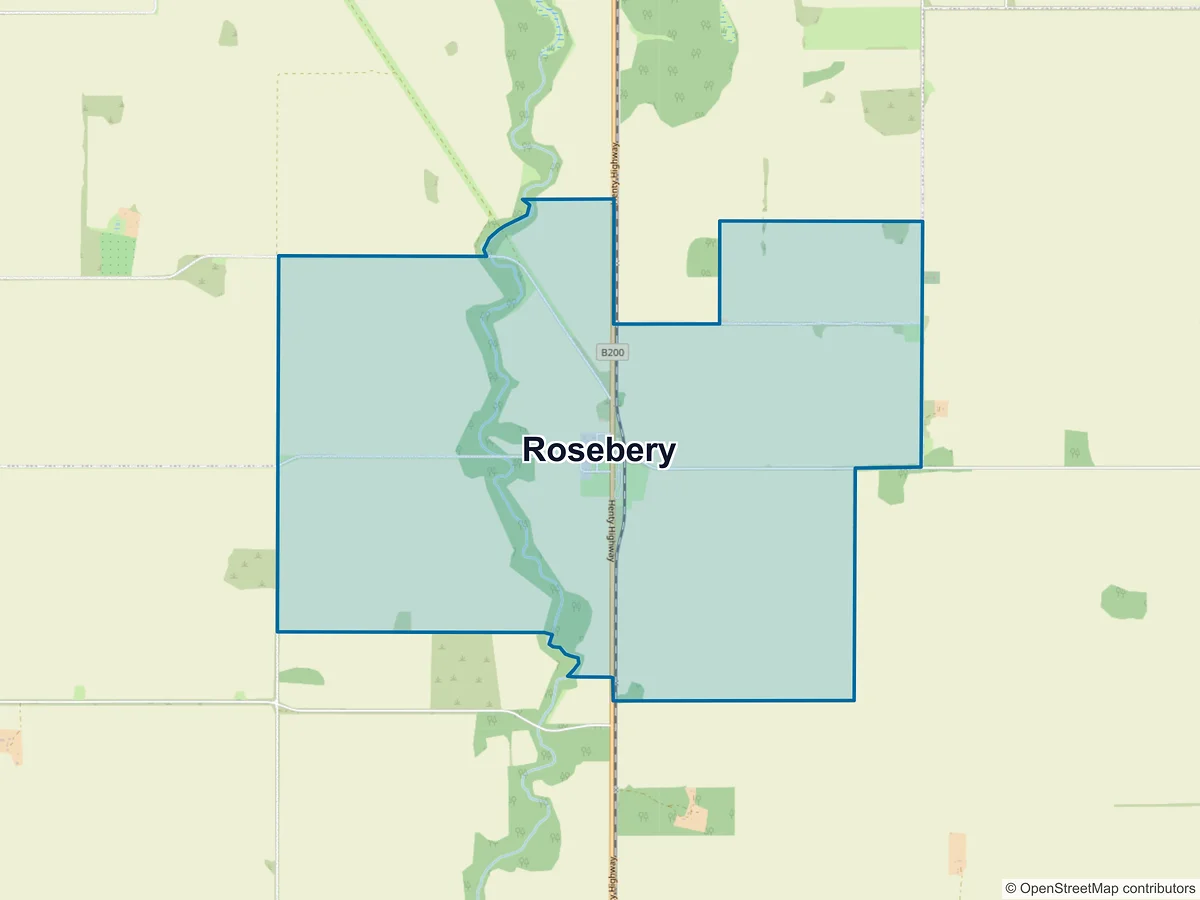 Map of Rosebery, VIC, Australia