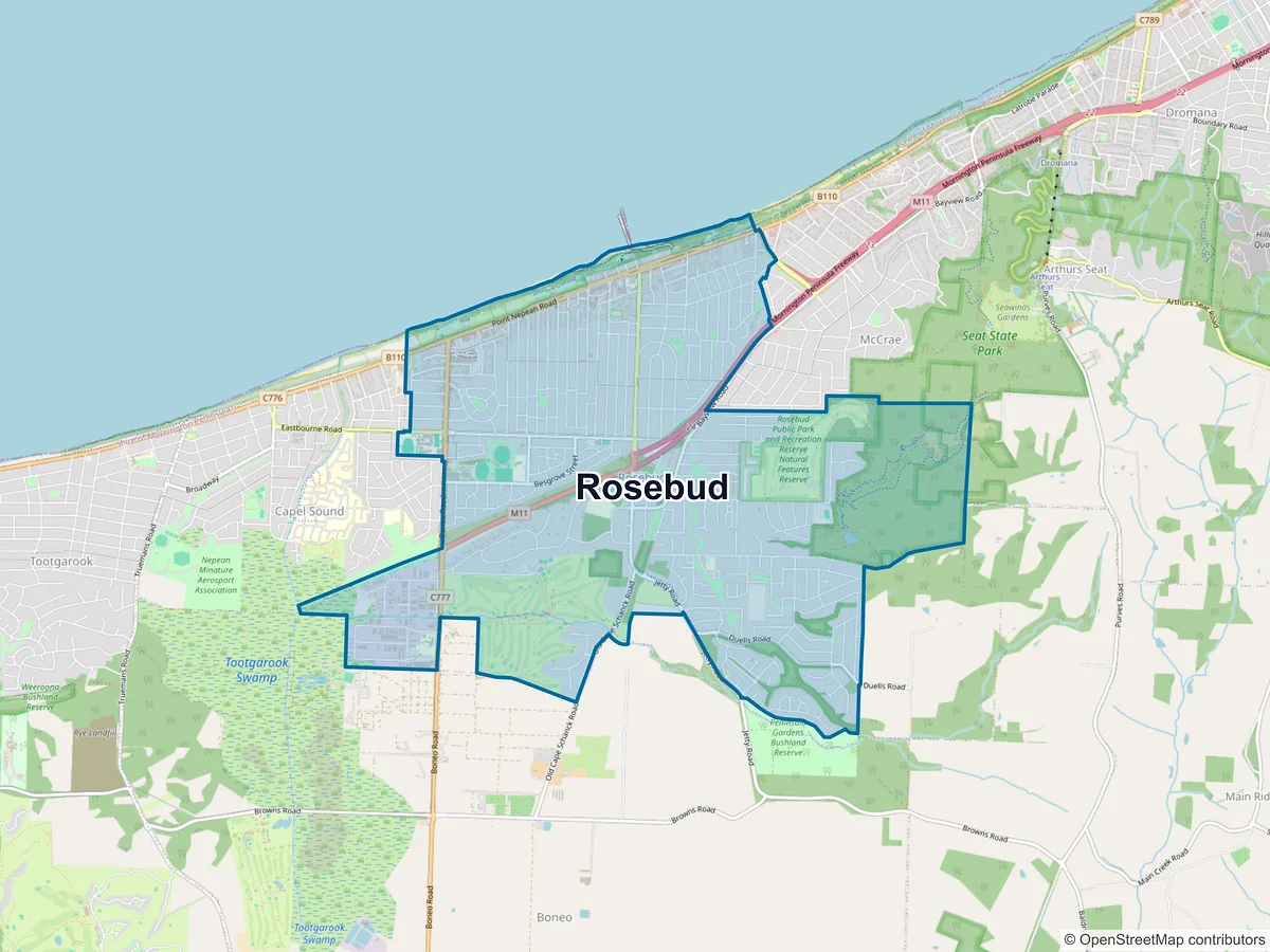 Map of Rosebud, VIC, Australia