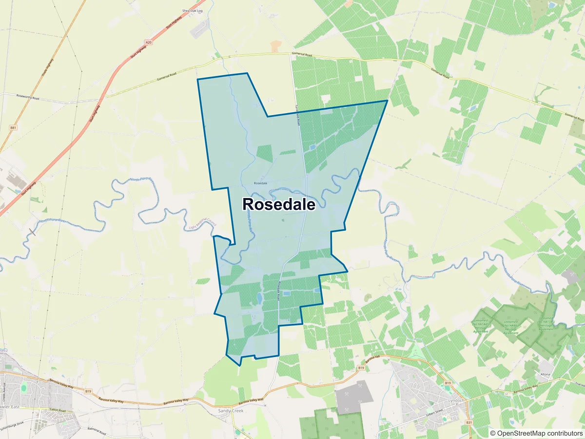 Map of Rosedale, SA, Australia