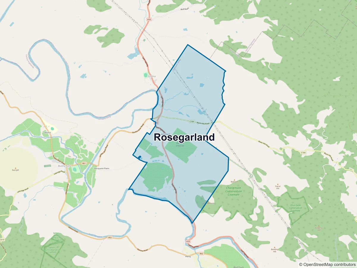 Map of Rosegarland, TAS, Australia