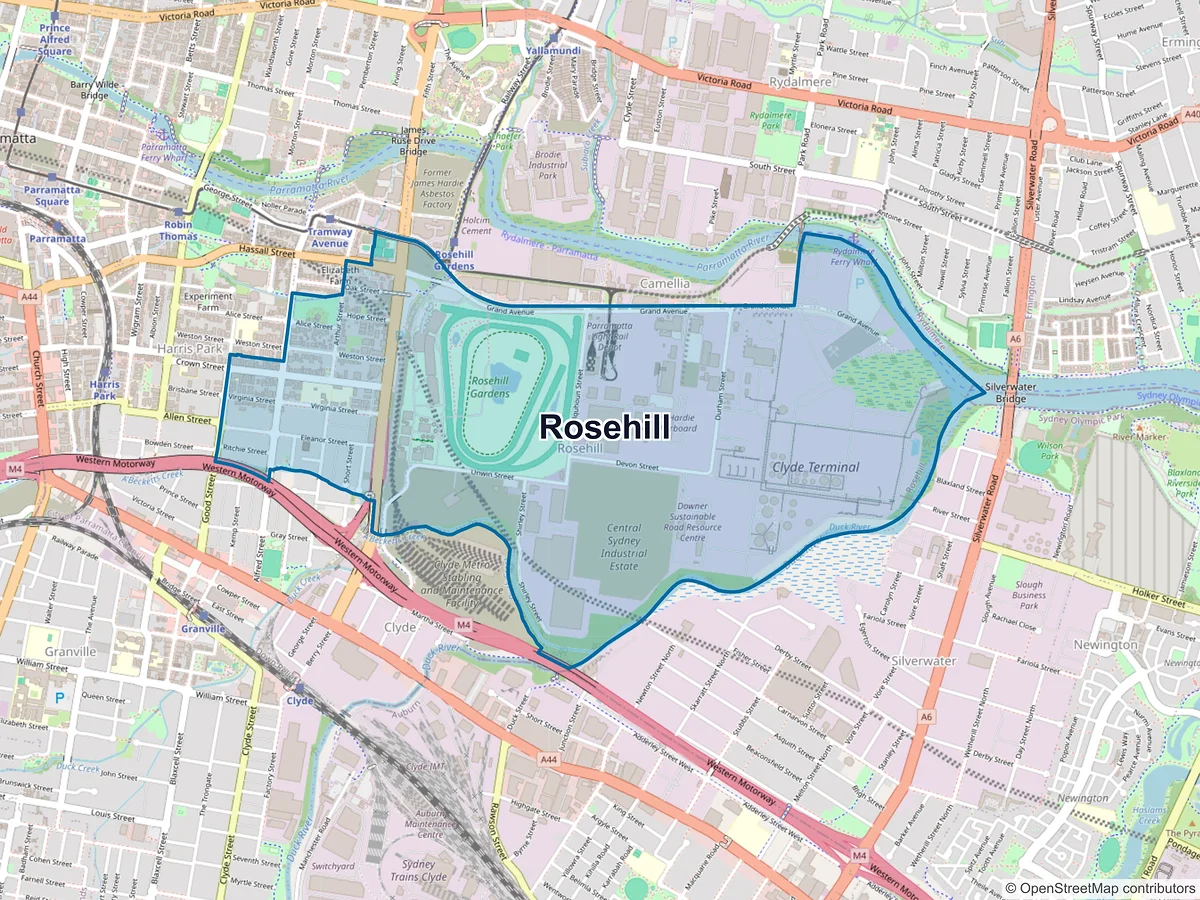 Map of Rosehill, NSW, Australia