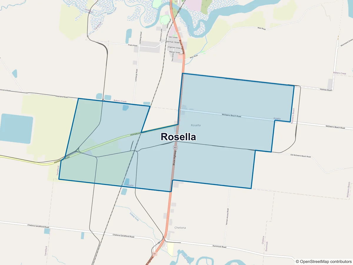 Map of Rosella, QLD, Australia