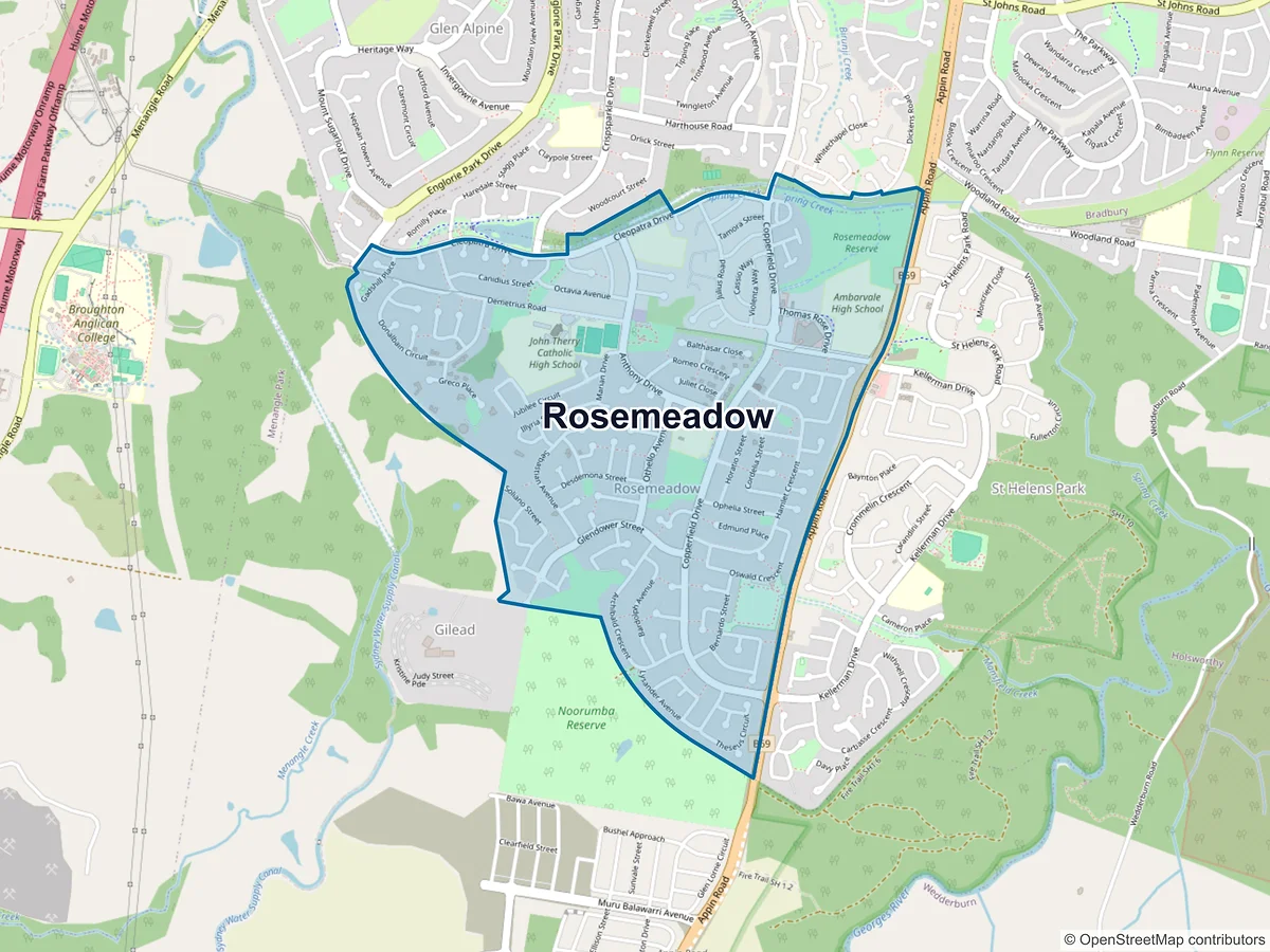Map of Rosemeadow, NSW, Australia