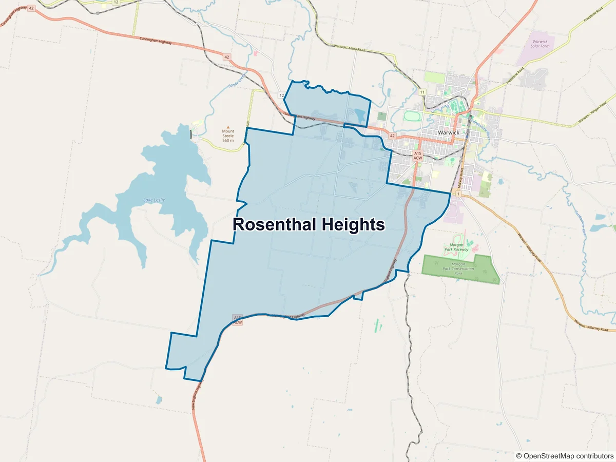 Map of Rosenthal Heights, QLD, Australia