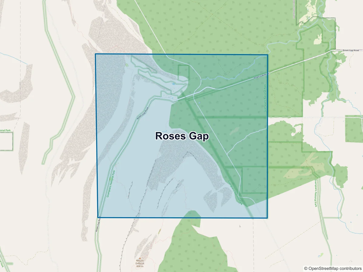 Map of Roses Gap, VIC, Australia