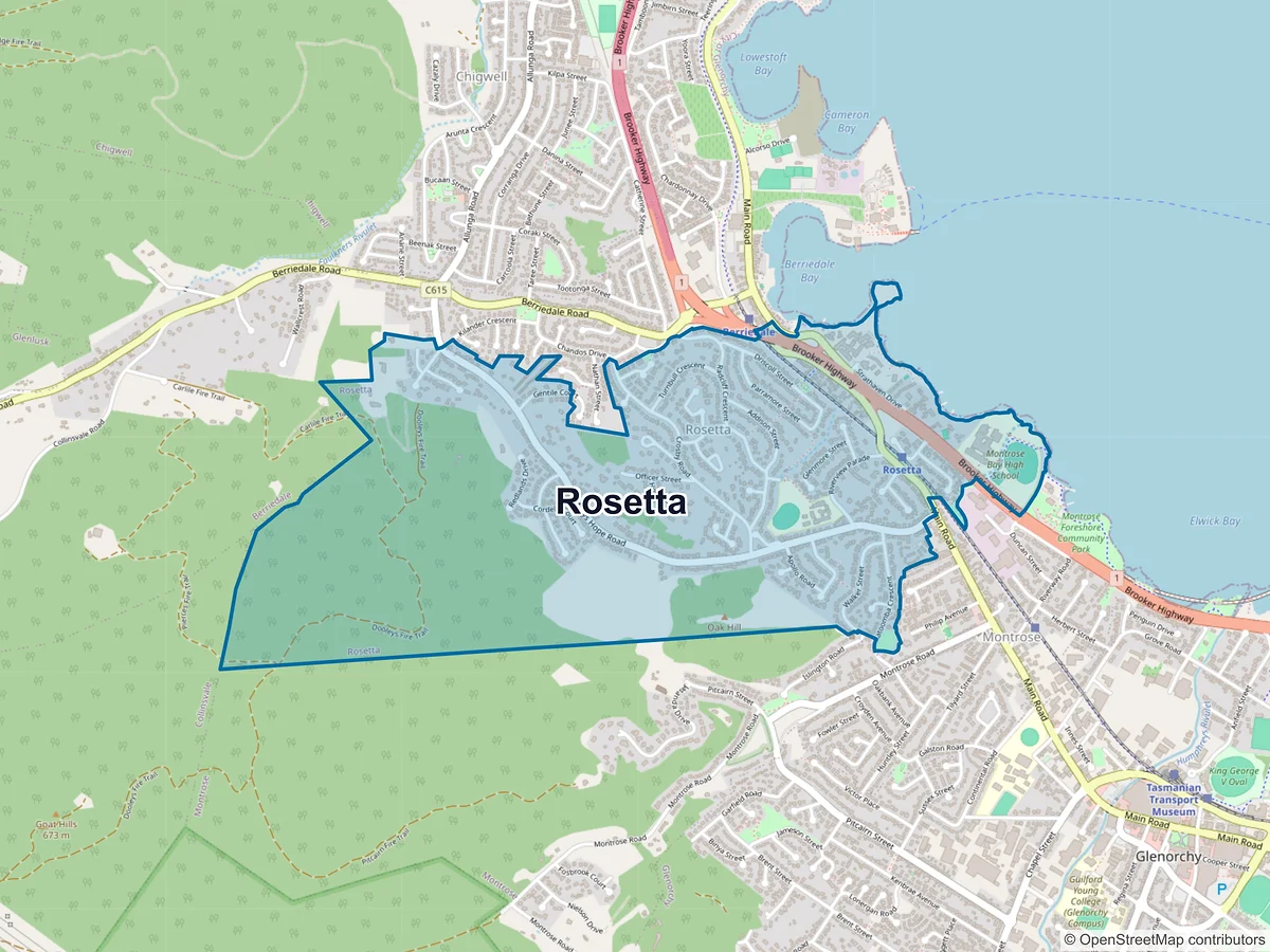 Map of Rosetta, TAS, Australia