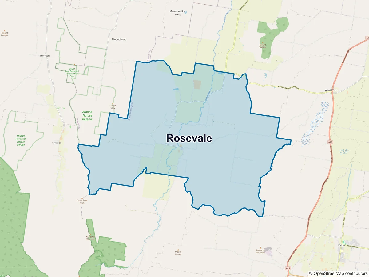 Map of Rosevale, QLD, Australia