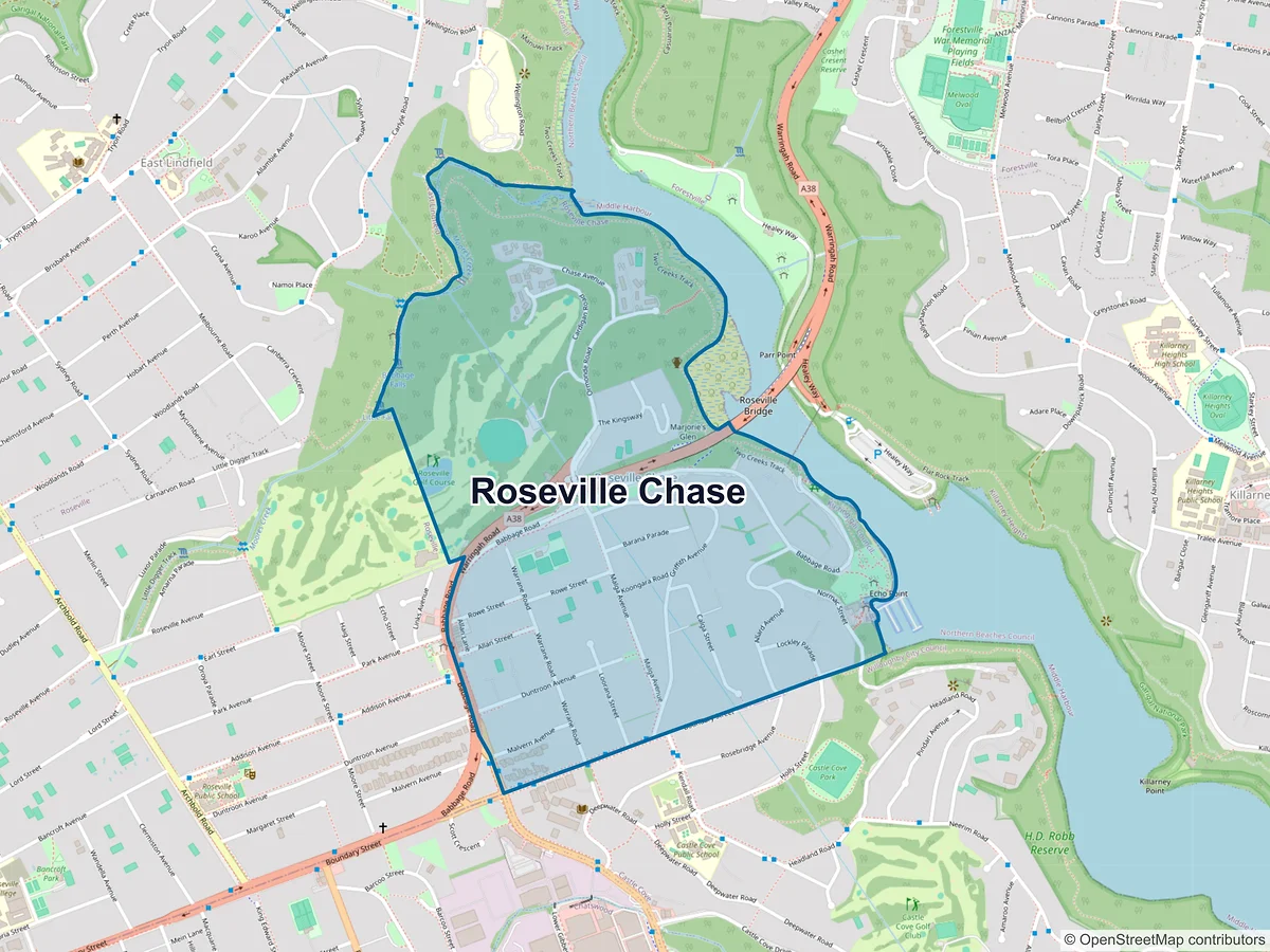 Map of Roseville Chase, NSW, Australia