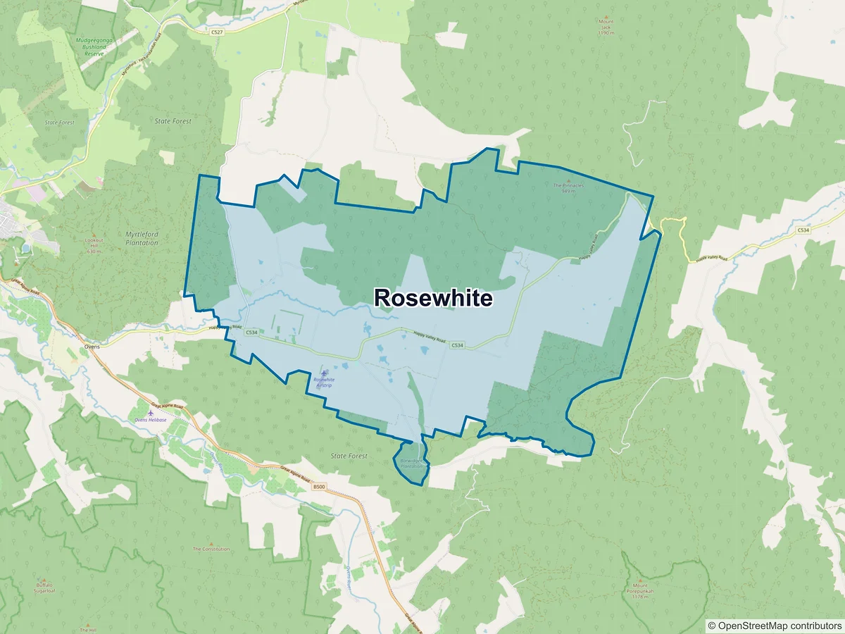 Map of Rosewhite, VIC, Australia