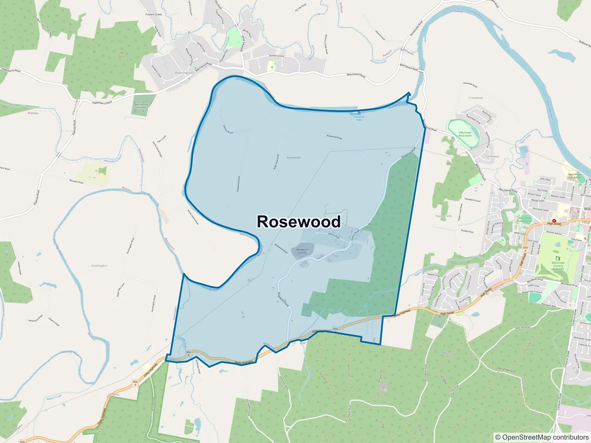 Map of Rosewood, NSW, Australia