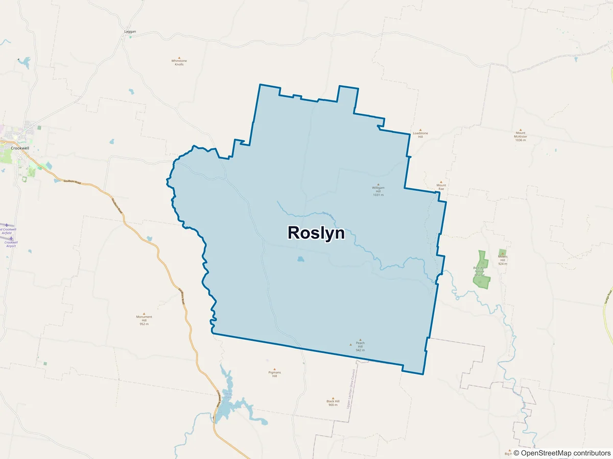 Map of Roslyn, NSW, Australia