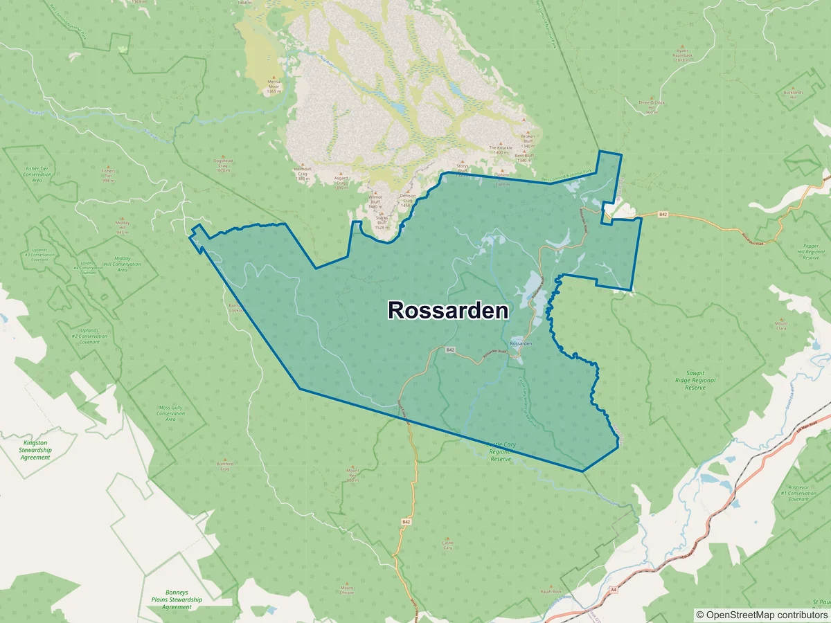 Map of Rossarden, TAS, Australia