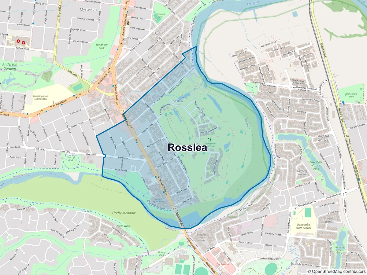 Map of Rosslea, QLD, Australia