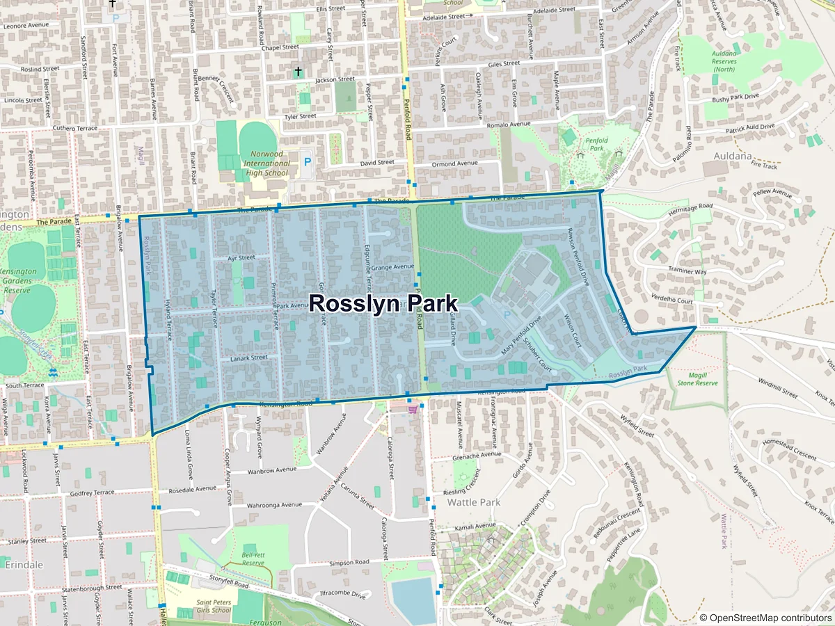 Map of Rosslyn Park, SA, Australia