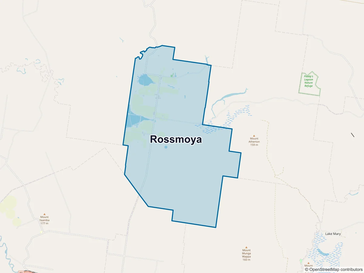 Map of Rossmoya, QLD, Australia