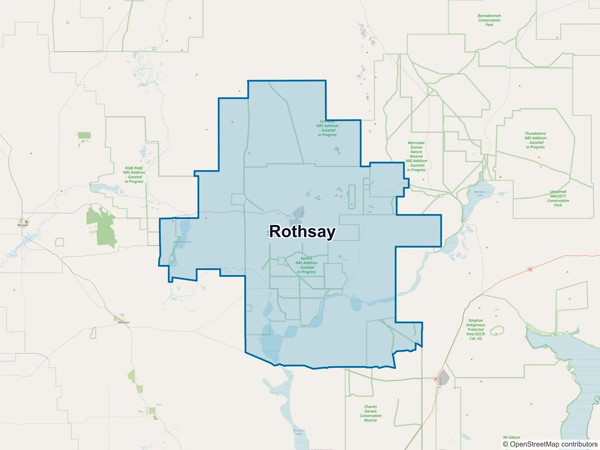 Map of Rothsay, WA, Australia