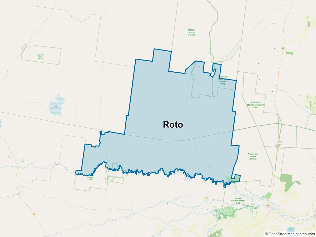 Map of Roto, NSW, Australia