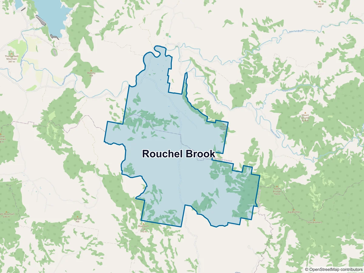 Map of Rouchel Brook, NSW, Australia
