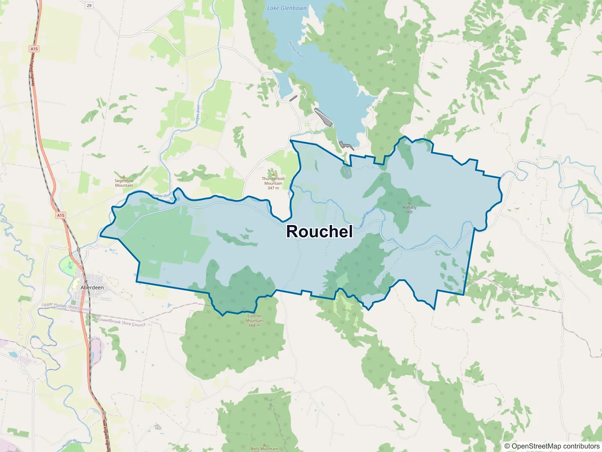 Map of Rouchel, NSW, Australia