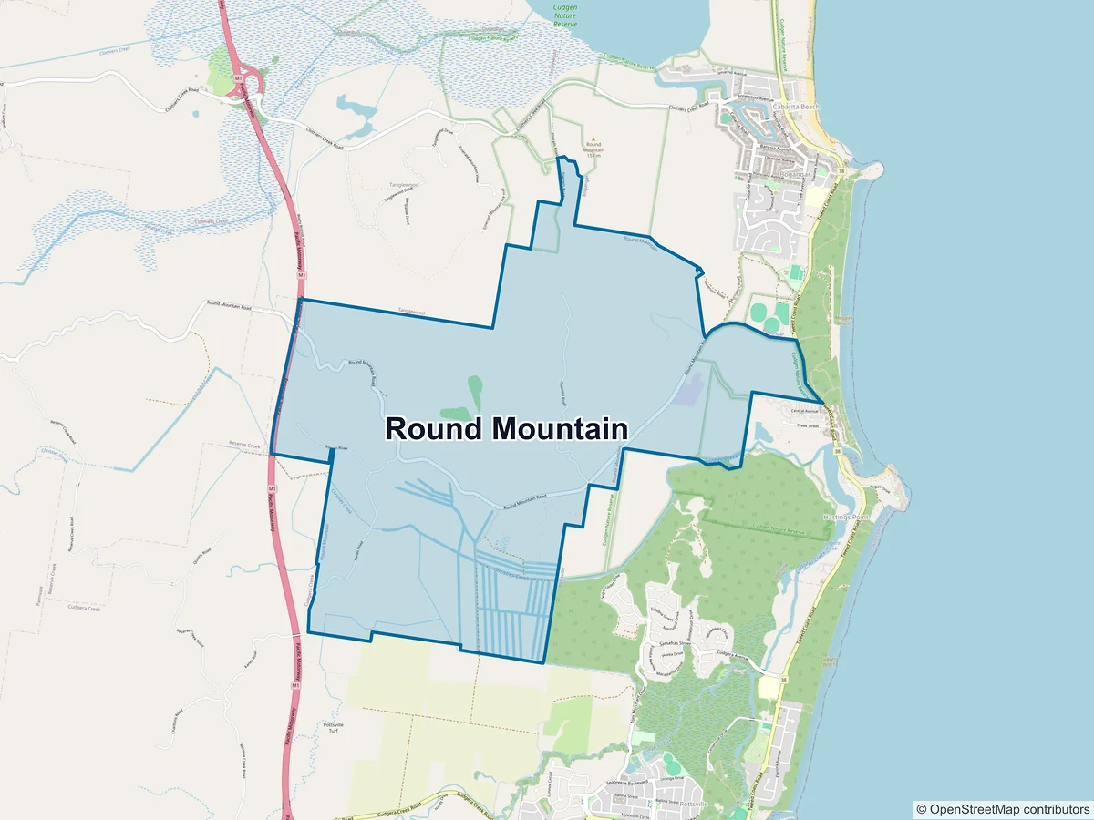 Map of Round Mountain, NSW, Australia