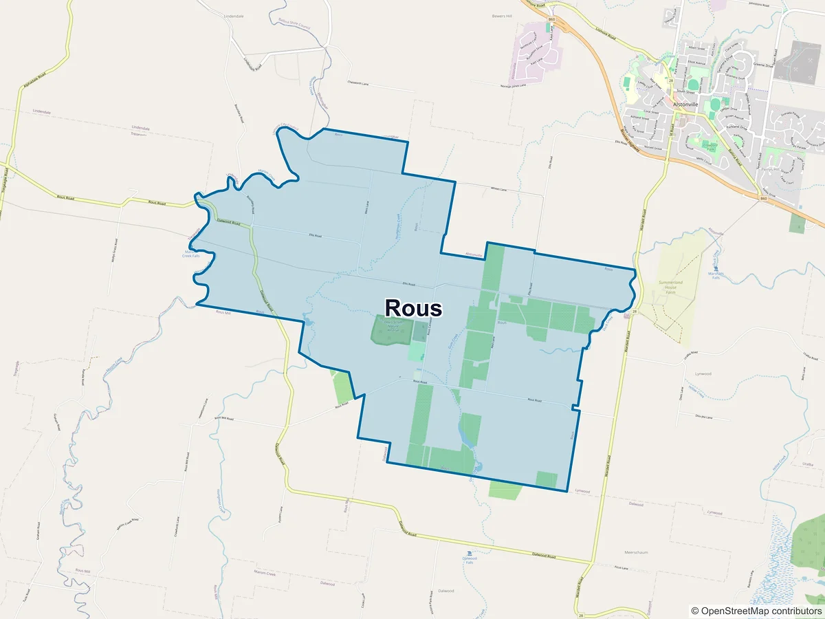Map of Rous, NSW, Australia