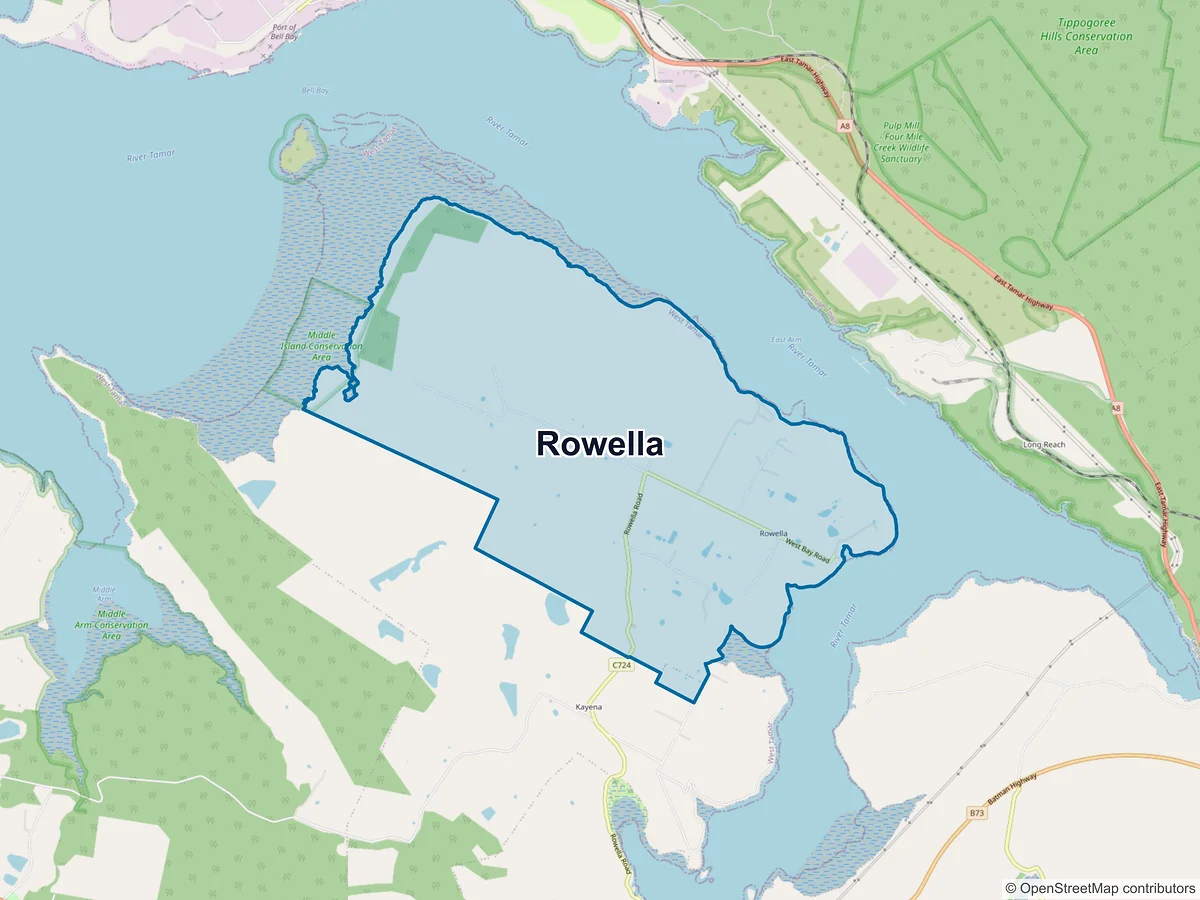 Map of Rowella, TAS, Australia