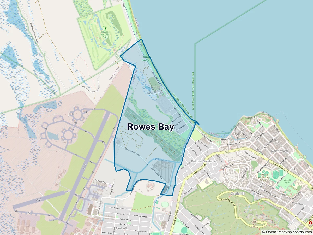 Map of Rowes Bay, QLD, Australia
