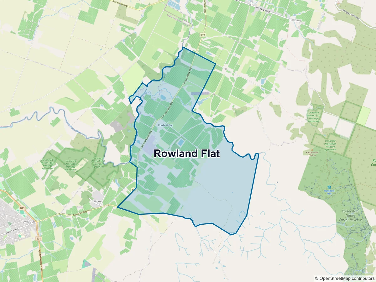 Map of Rowland Flat, SA, Australia